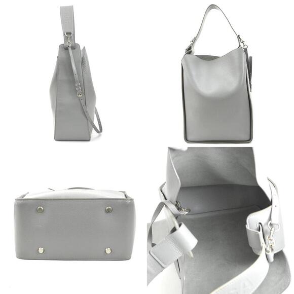 BALENCIAGA Gray Leather Shoulder Bag - Picture 2 of 5